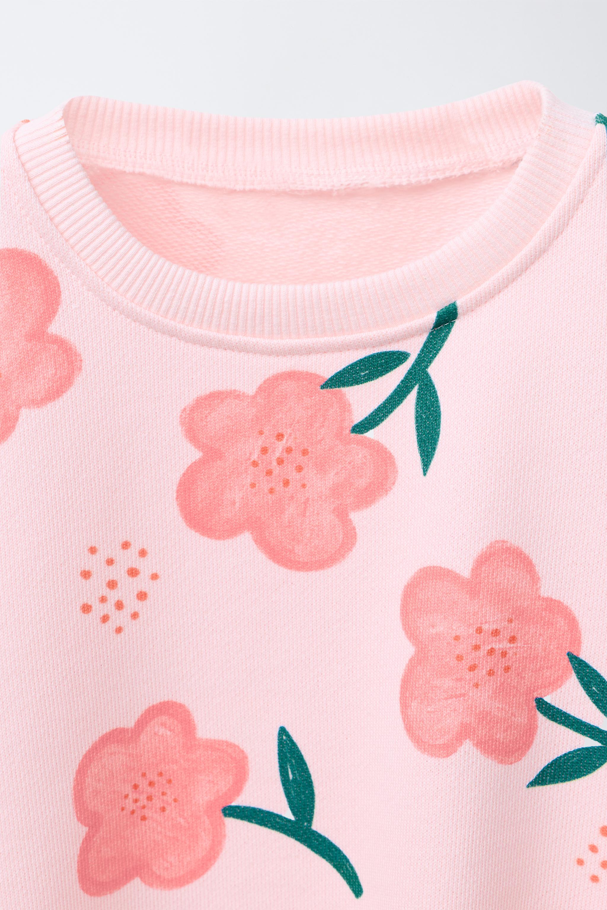 PRINTED RIB FLARE SWEATSHIRT AND LEGGING SET